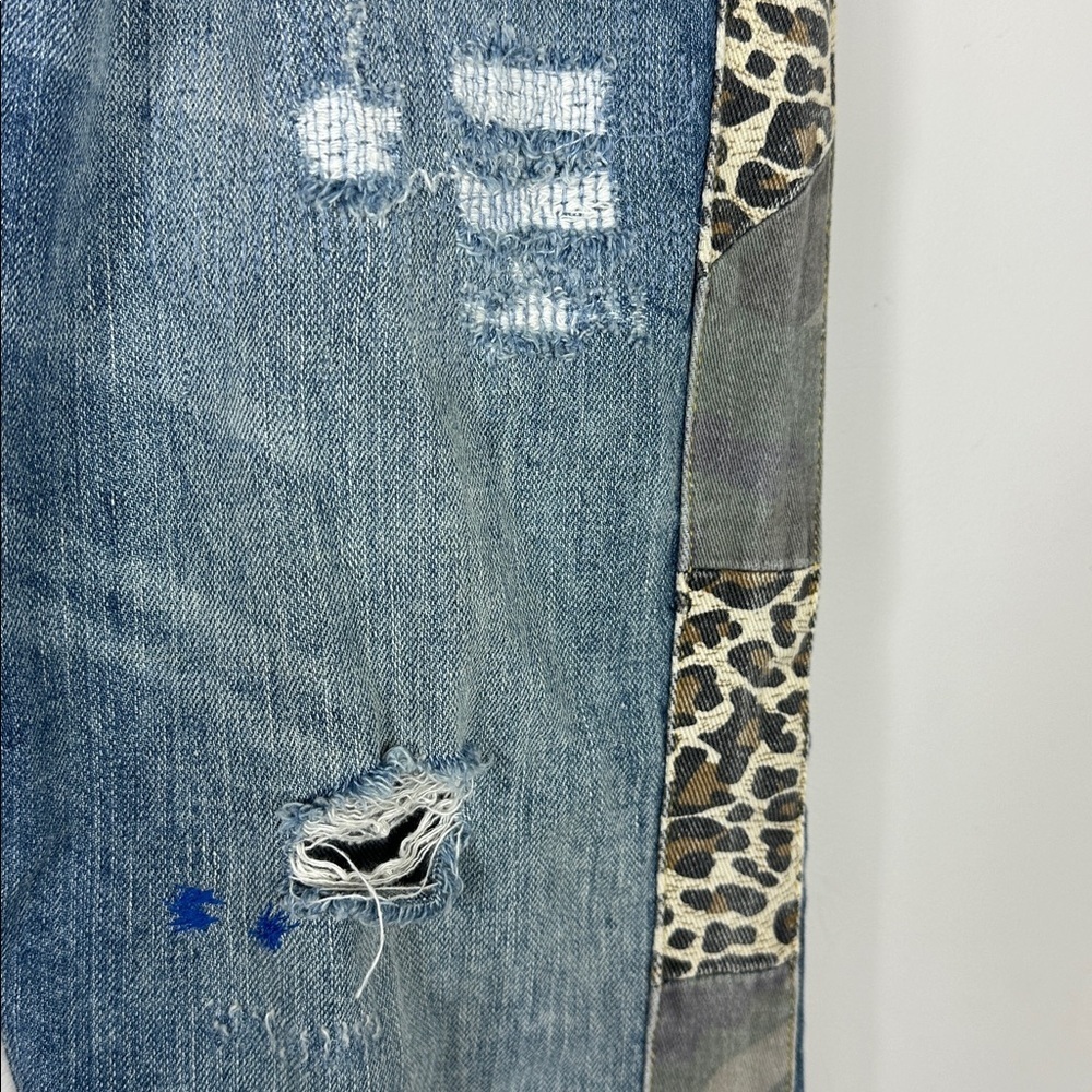 Anthropologie Pilcro & The Letterpress Patchwork Slim Boyfriend Blue Jeans 26 - Picture 10 of 14